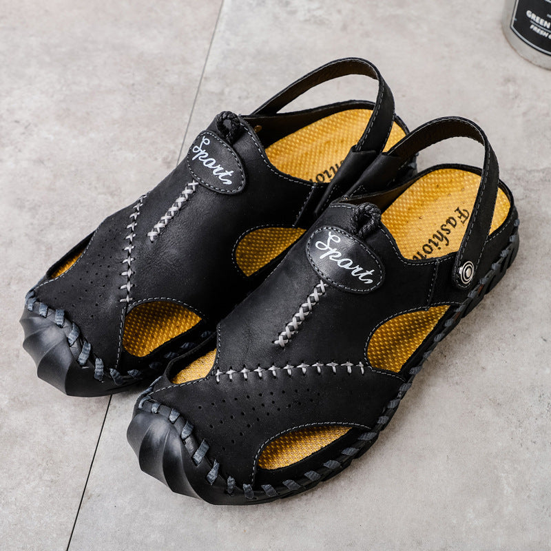 Men's Breathable Casual Hollow Leather Sandals