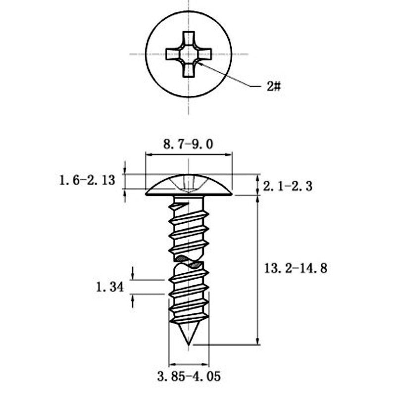 Stainless Steel Cross Big Head Self-tapping Screw Mushroom-shaped Haircut Round Head