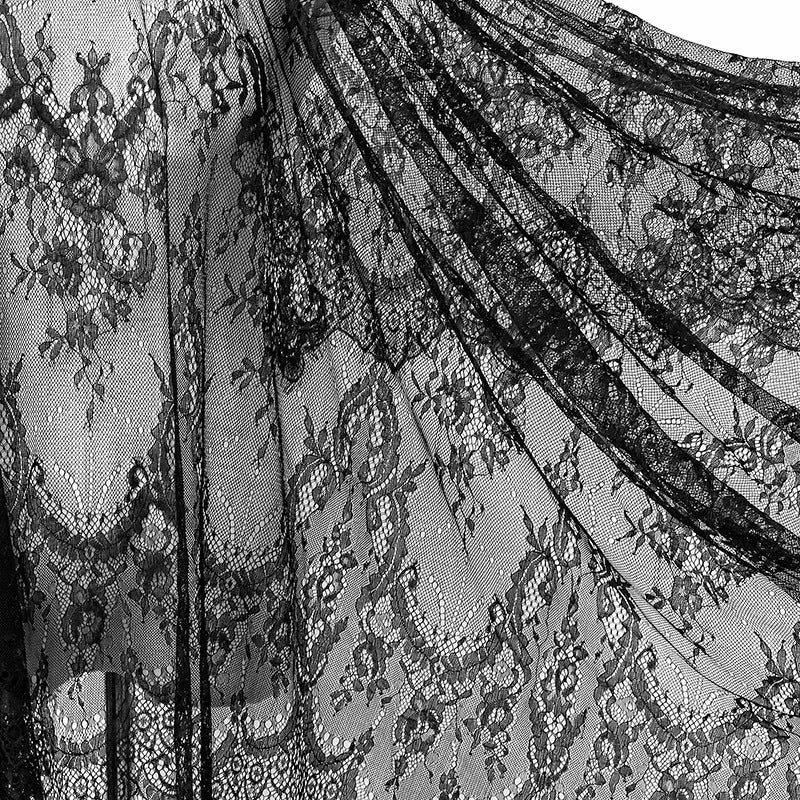 Available In Black And White With Lace Eyelash And Lace Fabric
