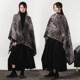 Simple dark cashmere coat, warm