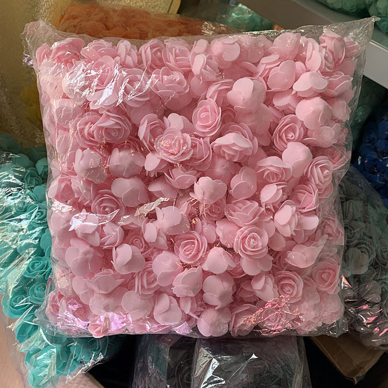 Lot 500Pcs Diameter 3cm Foam Rose Artificial Flowers Gifts Box Diy Wedding Christmas Home Decor art materials