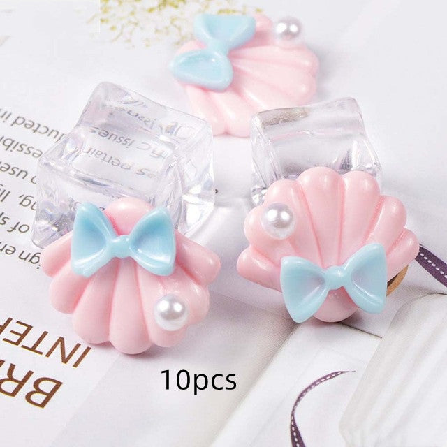 10Pcs Flatback Resin Shell Resin Cabochon For Scrapbooking