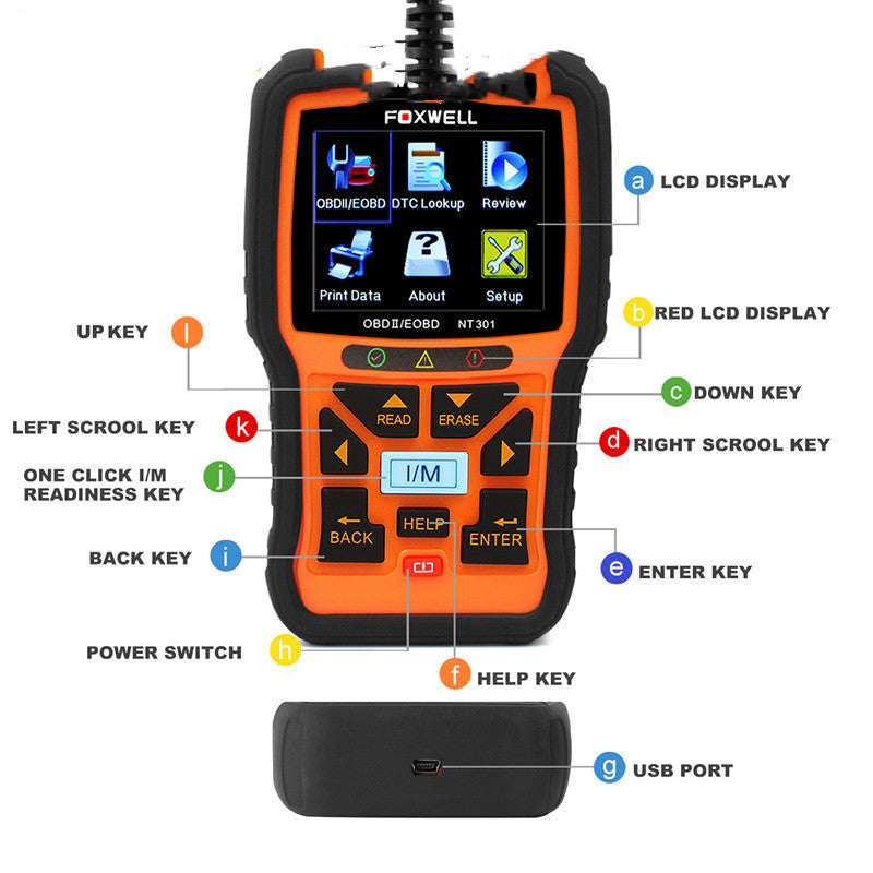 Foxwell NT301 Can OBDII Auto Diagnostic Scanner