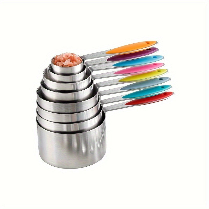 Color Silicone Handle Stainless Steel Measuring Cup