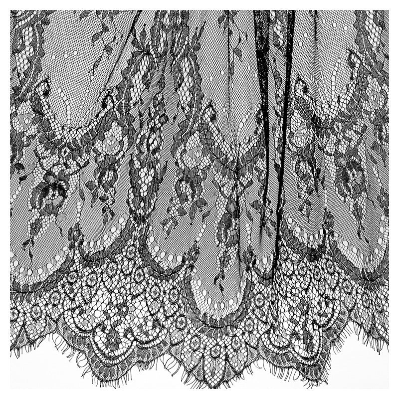 Available In Black And White With Lace Eyelash And Lace Fabric