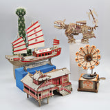 DIY Wooden Three-dimensional Puzzle Construction Animal Ornaments Children's Assembly Insert Toys