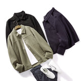 Мужская трикотажная вафельная повседневная куртка с воротником-поло