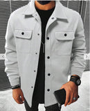 Осенняя клетчатая цифровая печать мужская повседневная рубашка с лацканами куртка пальто