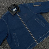 Куртка-пальто из денима интенсивной стирки основного цвета