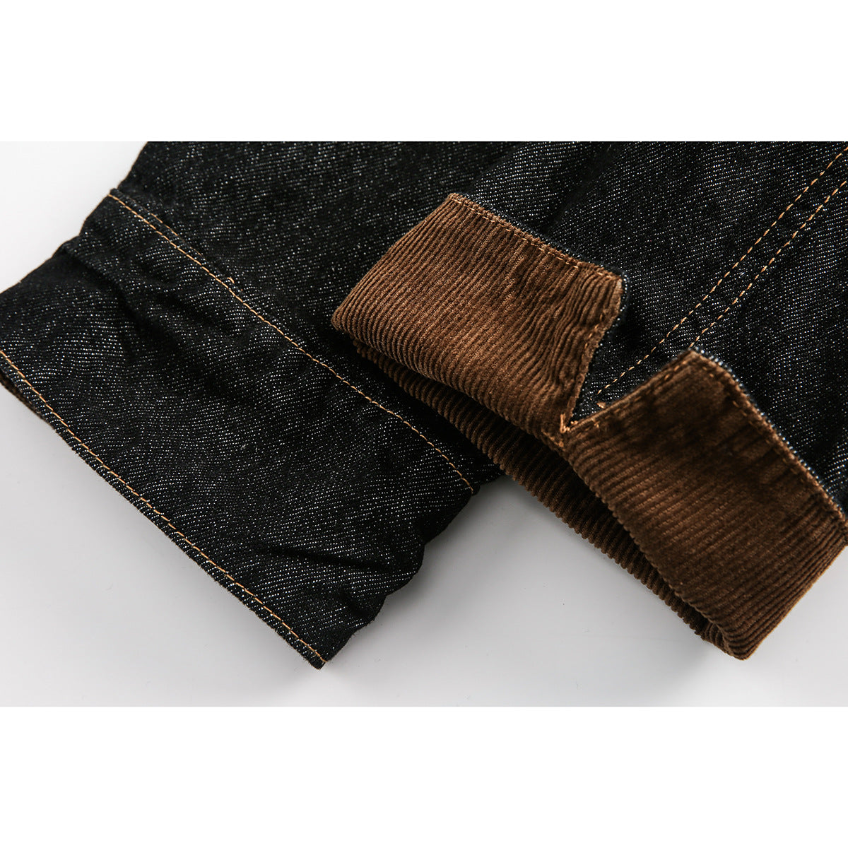 Retro Black Denim Jacket Lapel Loose Workwear Leisure Coat For Men