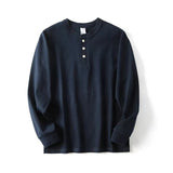 Men's Retro Simple All-match Solid Color Long Sleeve Shirt