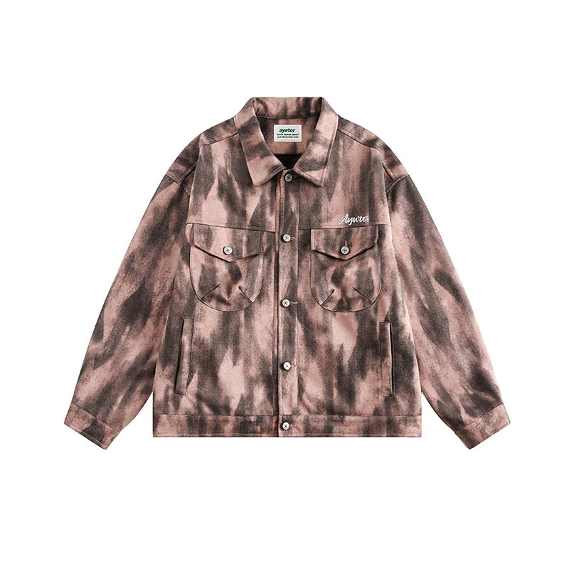 Куртка джинсовая с граффити сзади, ретро-модная нейтральная повседневная куртка