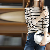 Women's Spring New Sweater Striped Color Matching