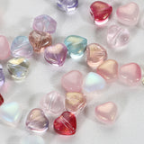 20 PCs Love Glass Spacer Aurora Transparent Czech Beads Perforated Beading Accessories
