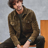 Мужское модное замшевое американское ретро-пальто