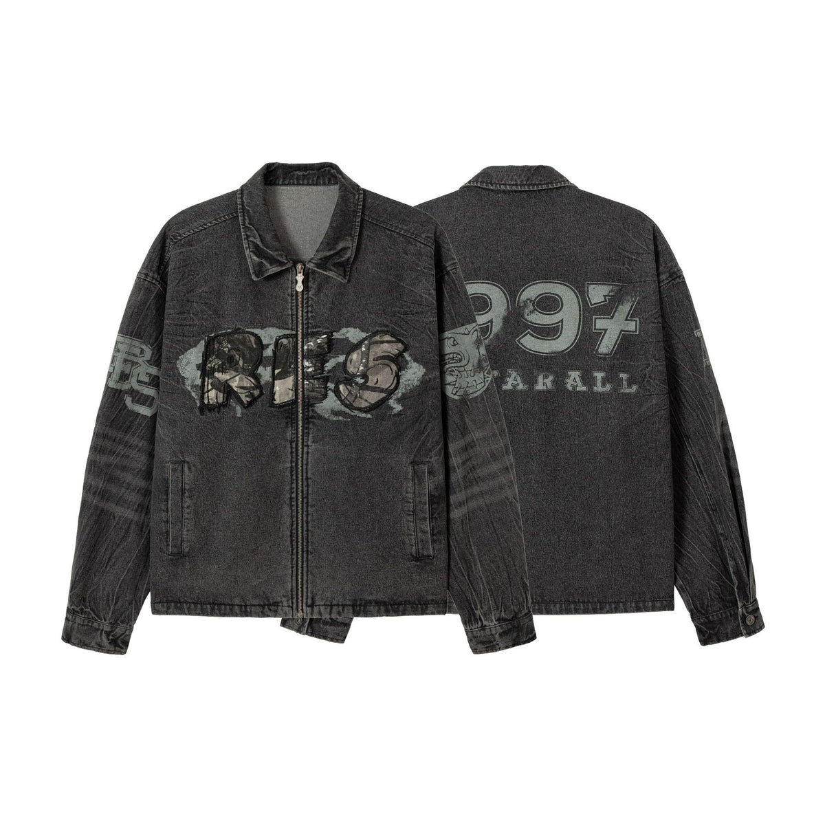 Вышитая джинсовая куртка для мотоцикла