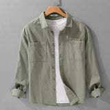 Simple Versatile Men's Long Sleeve Shirt Casual Loose