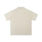 Мужская свободная повседневная рубашка с коротким рукавом и вышитыми буквами