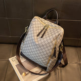 Large Capacity Simple All-matching Printed Retro Anti-theft Travel Crossbody Backpack