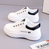 Women's Korean-style All-match Leather White Shoes