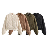 Осень и зима Женская новая удобная и повседневная короткая хлопковая куртка куртка пальто