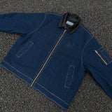 Куртка-пальто из денима интенсивной стирки основного цвета