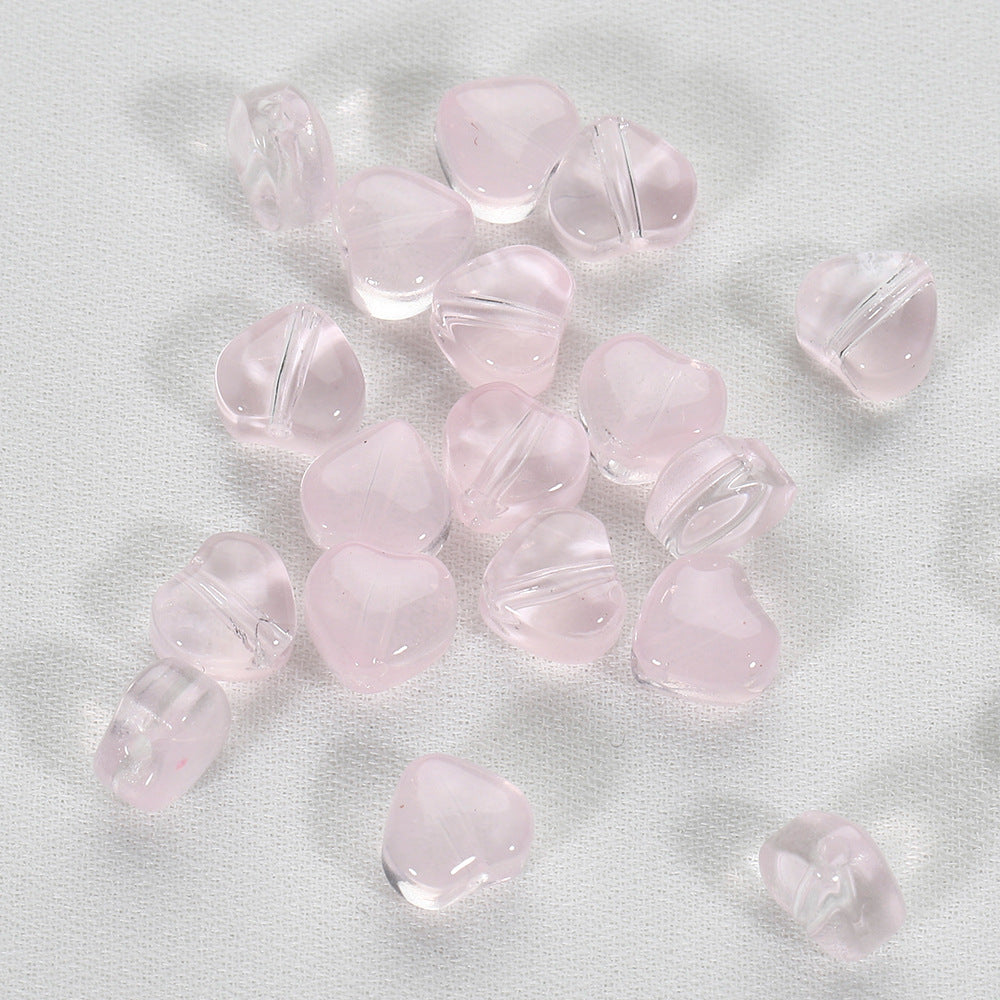20 PCs Love Glass Spacer Aurora Transparent Czech Beads Perforated Beading Accessories
