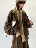 Баҳор Тирамоҳ Ангури Ҷопон Style болопӯш Plaid