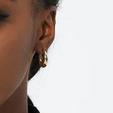 Brass Retro Minority Ear Clip Earrings Personalized Earrings Female Fashion