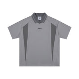 Мужской свободный повседневный свитер с короткими рукавами и лацканами