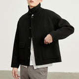 Двусторонняя шерстяная куртка мужская короткая