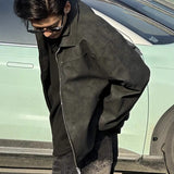 Мужская свободная куртка из замшевой ткани, повседневная куртка