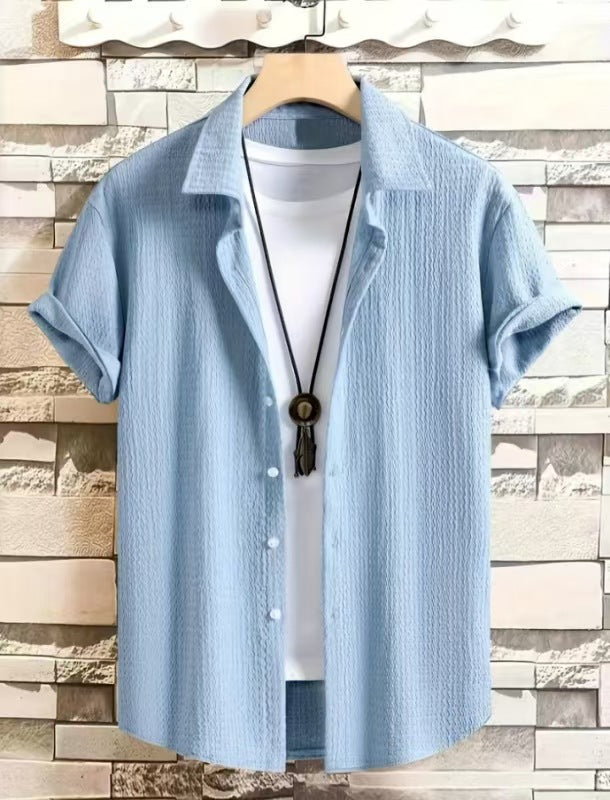 Мужская рубашка с коротким рукавом Holiday Leisure Wrinkle