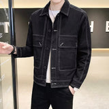 Рабочая свободная модная джинсовая мужская куртка