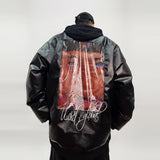 Зимняя теплая белая куртка на утином пуху в американском стиле, свободная утолщенная куртка из искусственной кожи для бейсбола