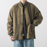 Винтажная замшевая свободная мужская повседневная куртка