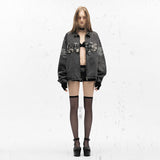 Вышитая джинсовая куртка для мотоцикла