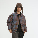 Reversible Cotton Plaid Coat Casual Retro Polo шарр куртаат андова пахта