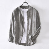 Linen Leisure Long Sleeve Solid Color Shirt