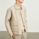 Двусторонняя шерстяная куртка мужская короткая