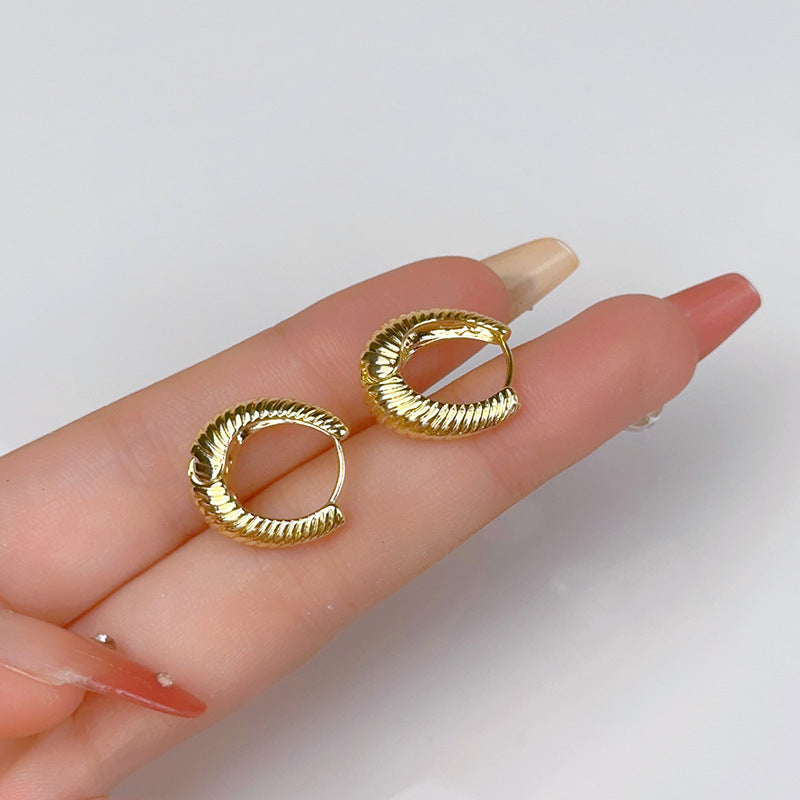 Brass Retro Minority Ear Clip Earrings Personalized Earrings Female Fashion