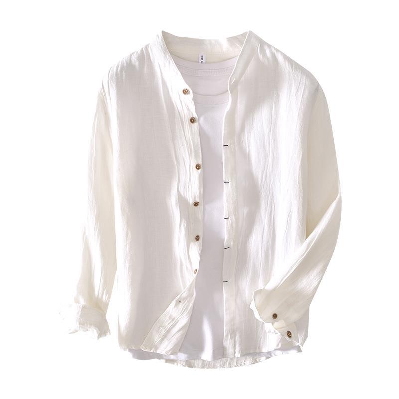 Linen Leisure Long Sleeve Solid Color Shirt