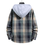 Mens Fashion Casual ҷомаи Plaid Бо Ҳуд