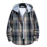 Mens Fashion Casual ҷомаи Plaid Бо Ҳуд