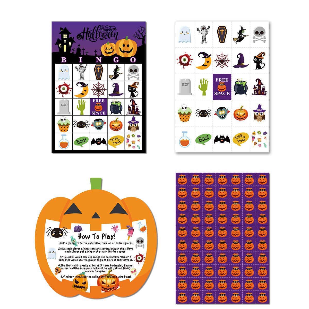 Game Party Table Card Pumpkin Children's Family Party