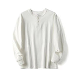 Men's Retro Simple All-match Solid Color Long Sleeve Shirt