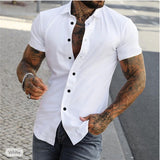 Simple Summer Men Casual Solid Color Shirt