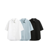 Retro Simple Loose Short Sleeve Shirt
