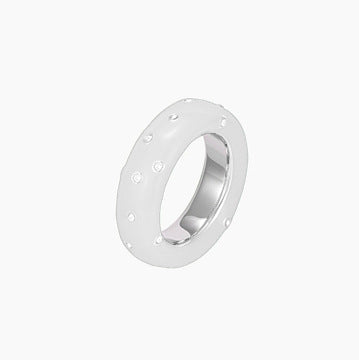 Copper-plated Gold Green Enamel Drip Glazed Inlaid Zirconium Ring