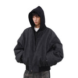 Свободное повседневное пальто с капюшоном в стиле праздности, ложные двухкомпонентные куртки